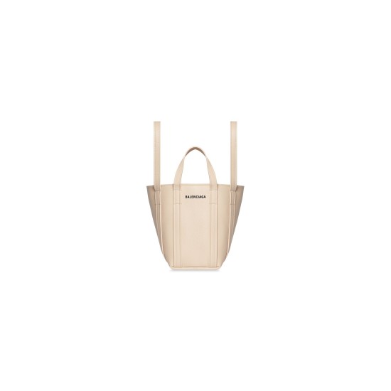 BALENCIAGA WOMEN'S EVERYDAY 2.0 XS NORTH-SOUTH SHOULDER TOTE BAG IN SAND