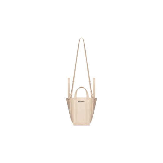 BALENCIAGA WOMEN'S EVERYDAY 2.0 XS NORTH-SOUTH SHOULDER TOTE BAG IN SAND