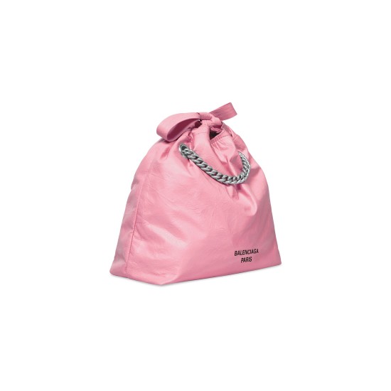 BALENCIAGA WOMEN'S CRUSH SMALL TOTE BAG IN PINK