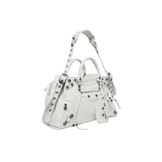 BALENCIAGA WOMEN'S NEO CAGOLE CITY HANDBAG IN WHITE