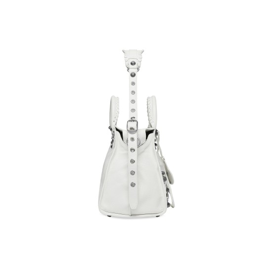 BALENCIAGA WOMEN'S NEO CAGOLE CITY HANDBAG IN WHITE