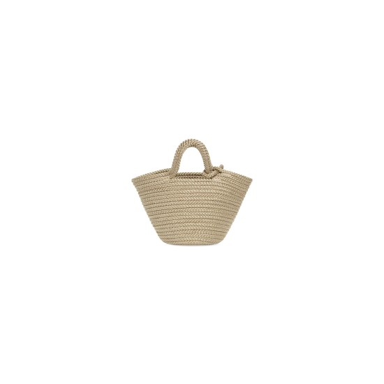 BALENCIAGA WOMEN'S IBIZA SMALL BASKET WITH STRAP IN BEIGE