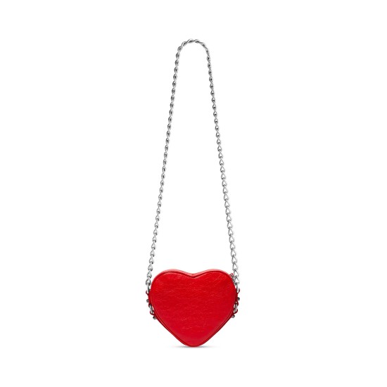 BALENCIAGA WOMEN'S LE CAGOLE HEART MINI BAG IN RED