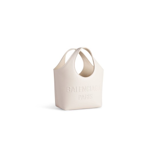 BALENCIAGA WOMEN'S MARY-KATE XS MEDIUM TOTE BAG IN OFF WHITE