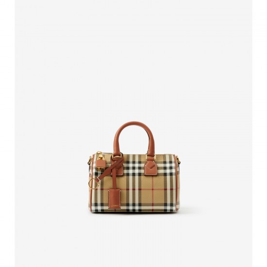 BURBERRY Check Mini Medium Bowling Bag