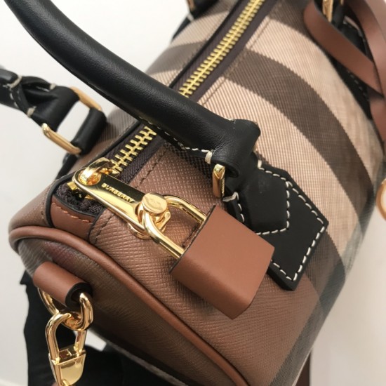 BURBERRY Check Mini Medium Bowling Bag