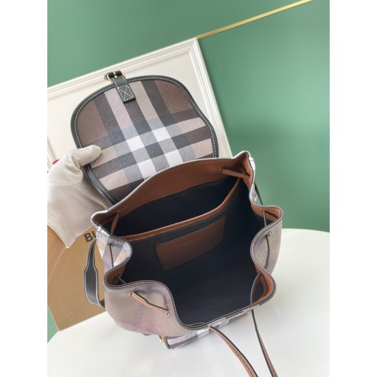 BURBERRY Check and Leather Backpack