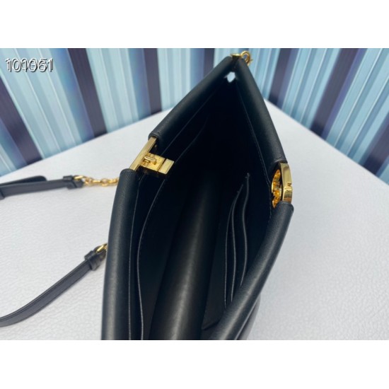 DIOR CARO COLLE NOIRE CLUTCH WITH CHAIN