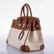 Hermès Birkin 35 Toile & Barenia with Palladium Hardware