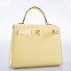 Hermès Kelly 25 Sellier Jaune Poussin Epsom with Gold Hardware