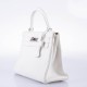 Hermès Kelly 28 Retourne White Clemence leather Palladium Hardware