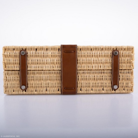 Hermès Kelly 35 Picnic, Wicker & Barenia leather Palladium Hardware