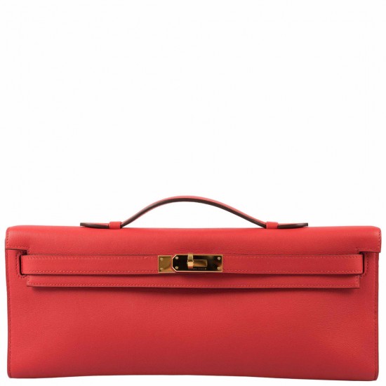 Hermès Kelly Cut Rouge Tomate Swift Gold Hardware