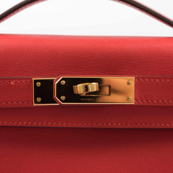 Hermès Kelly Cut Rouge Tomate Swift Gold Hardware