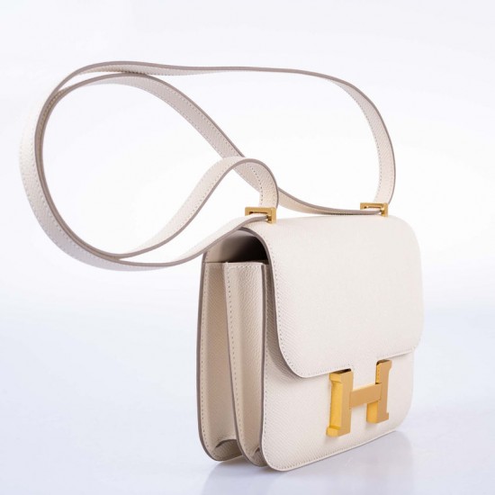 Hermès Constance 18 Craie Epsom Gold Hardware