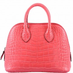 Hermès Mini Bolide Bougainvillea Matte Alligator Palladium Hardware