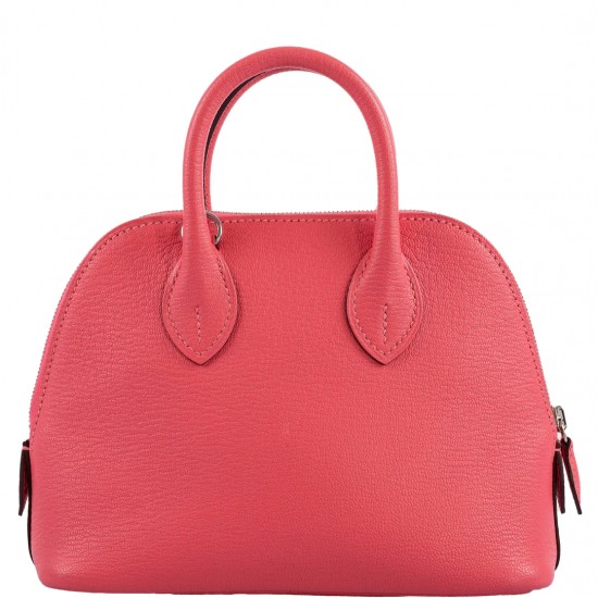 Hermès Mini Bolide Bougainvillea Matte Alligator Palladium Hardware