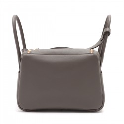 Hermès LINDY 26 ETOUPE TAURILLON CLEMENCE SILVER HARDWARE