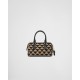 PRADA Symbole embroidered fabric top-handle bag