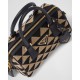 PRADA Symbole embroidered fabric top-handle bag