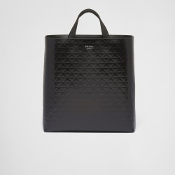 PRADA Brushed leather tote bag with water bottle
