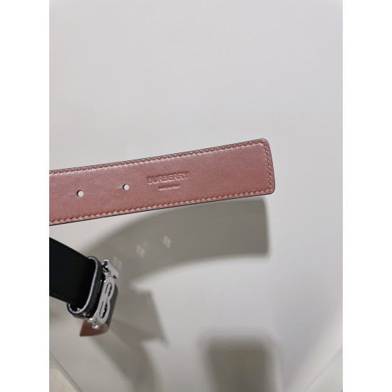 BURBERRY Leather Reversible TB Belt